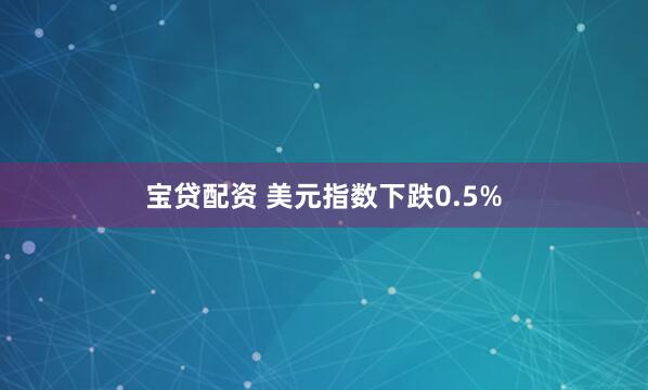 宝贷配资 美元指数下跌0.5%